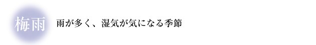 雨が多く、湿気が気になる季節
