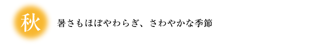 秋　暑さもほぼやわらぎ、さわやかな季節